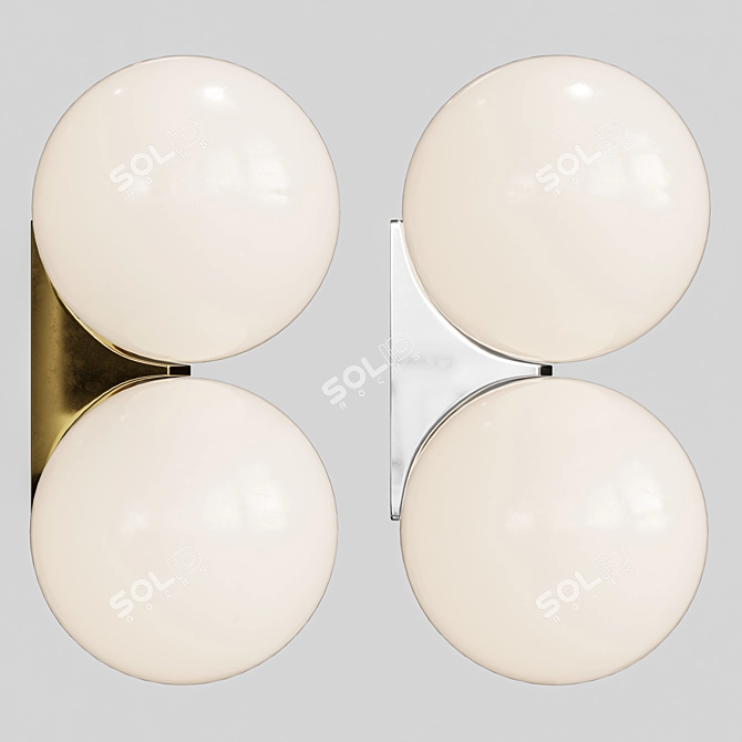 Brass Architectural Double Sconce: Michael Anastassiades 3D model image 3