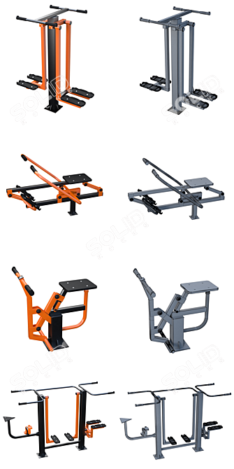 Portable Street Fitness Equipment 3D model image 2