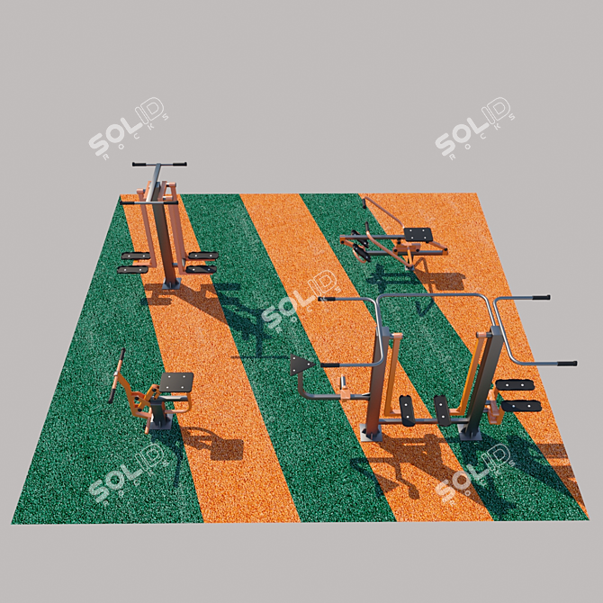 Portable Street Fitness Equipment 3D model image 3