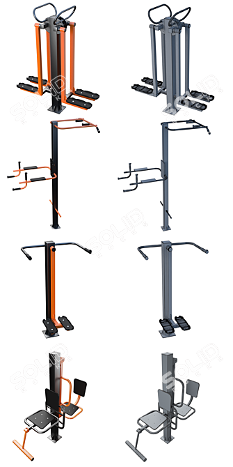 Portable Street Fitness Equipment 3D model image 2