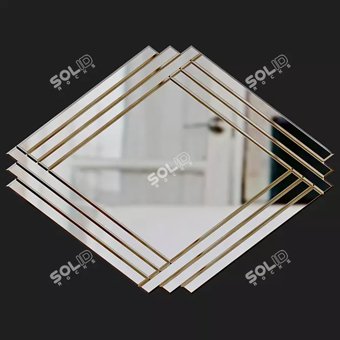 Elegant Art Deco Mirror 3D model image 1