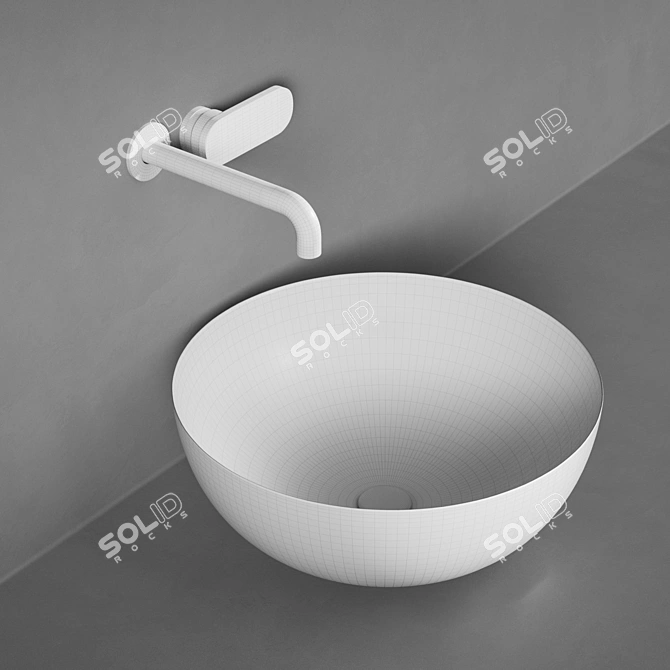 Flaminia Round Ceramic Washbasin 3D model image 4