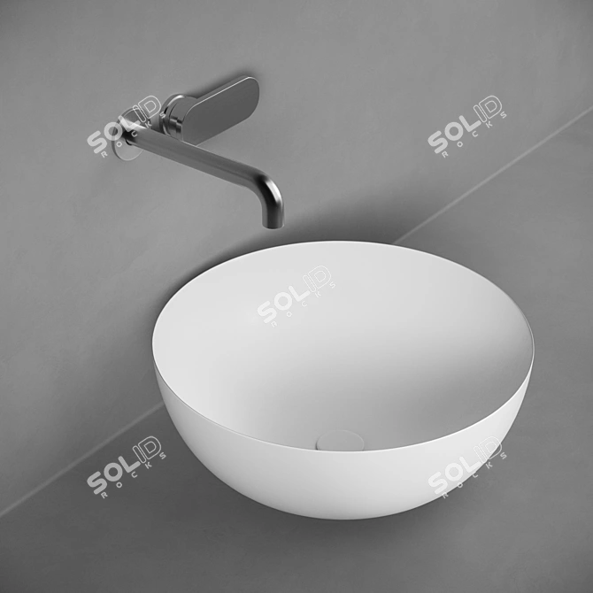 Flaminia Round Ceramic Washbasin 3D model image 7