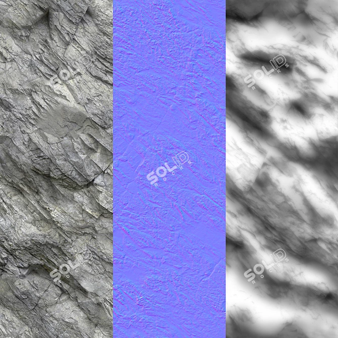 Rock Wall: High-Quality Textures for Realistic Rendering 3D model image 5