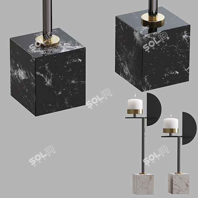 Elegant Pranav Candlesticks: Enhance Your Decor 3D model image 3