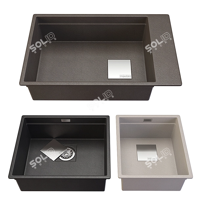 Franke Kubus Sink Set - Modern and Versatile 3D model image 2