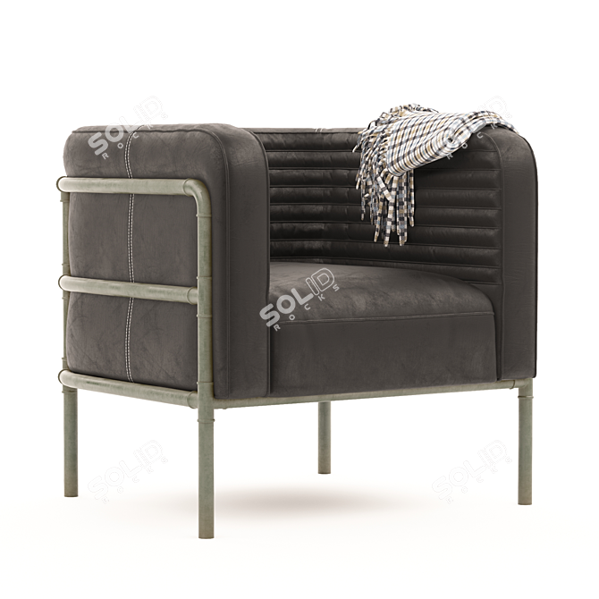 Sophisticated Sarreid Metal Armchair | Russian-English Translation Available 3D model image 1