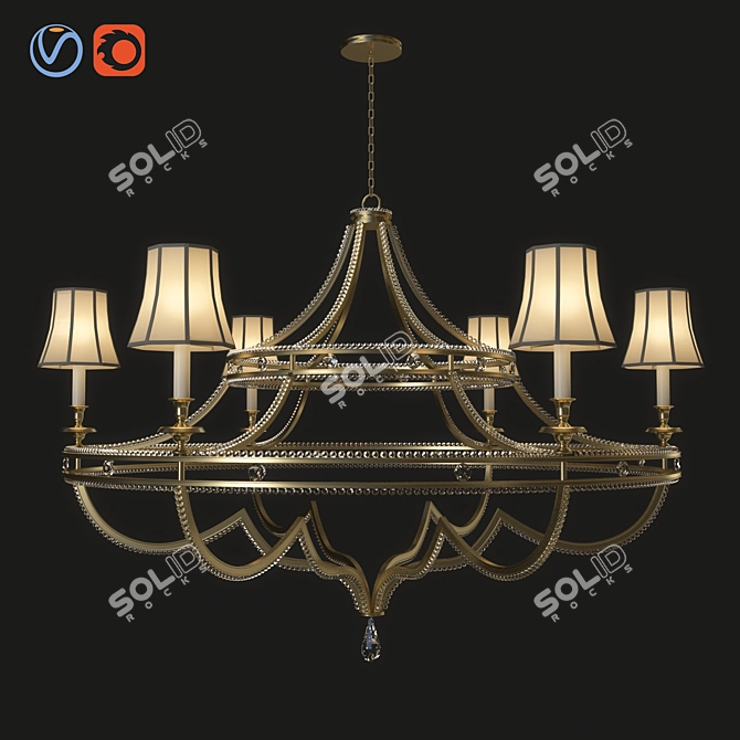 Elegant Crystal Chandelier 3D model image 1