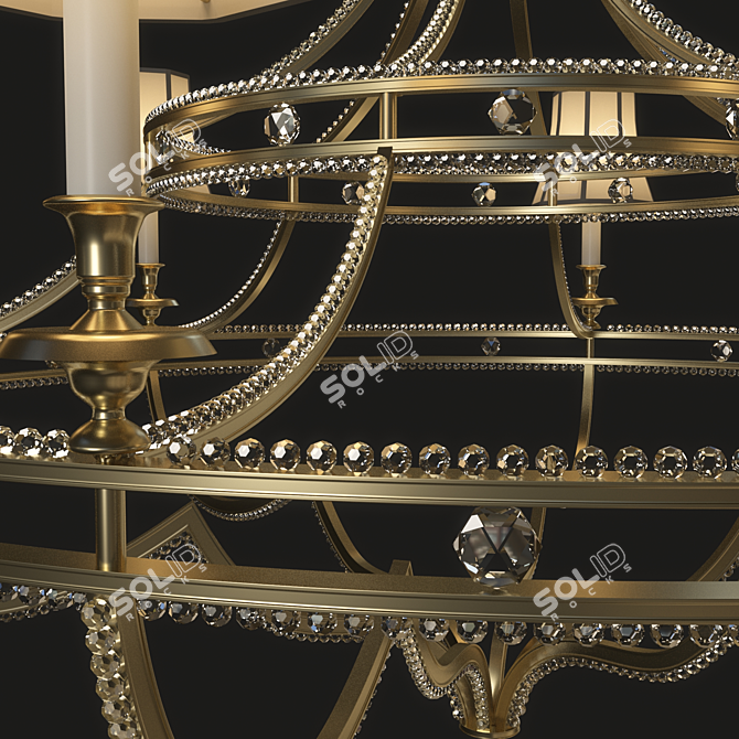 Elegant Crystal Chandelier 3D model image 2