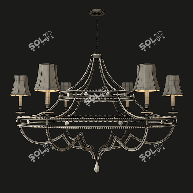 Elegant Crystal Chandelier 3D model image 4