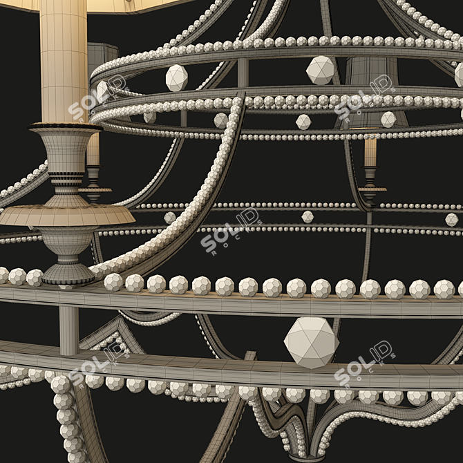 Elegant Crystal Chandelier 3D model image 5