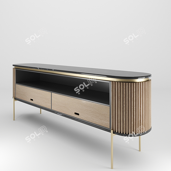 Elegant Reisen TV Console 3D model image 2