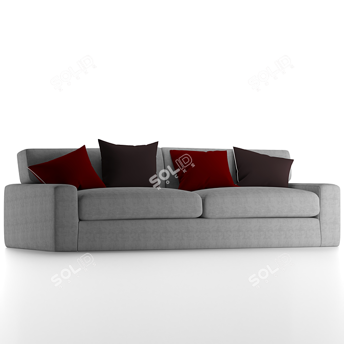 Modern Cushioned Sofa 3D model image 2