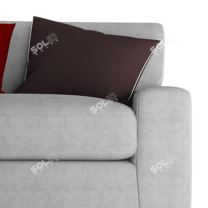 Modern Cushioned Sofa 3D model image 3