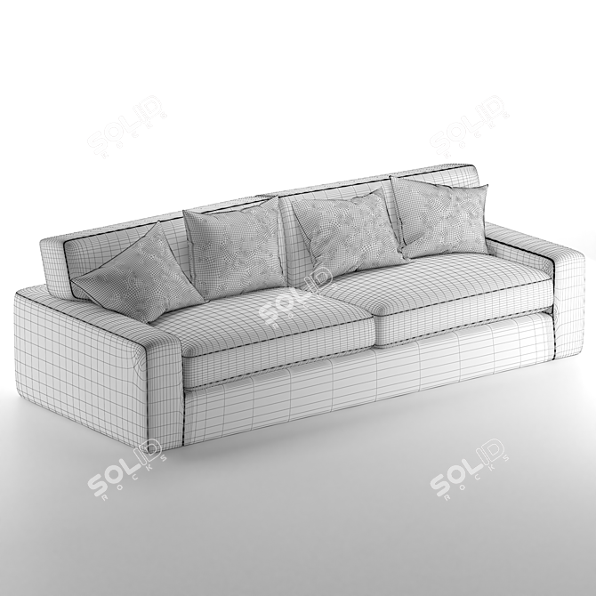 Modern Cushioned Sofa 3D model image 4