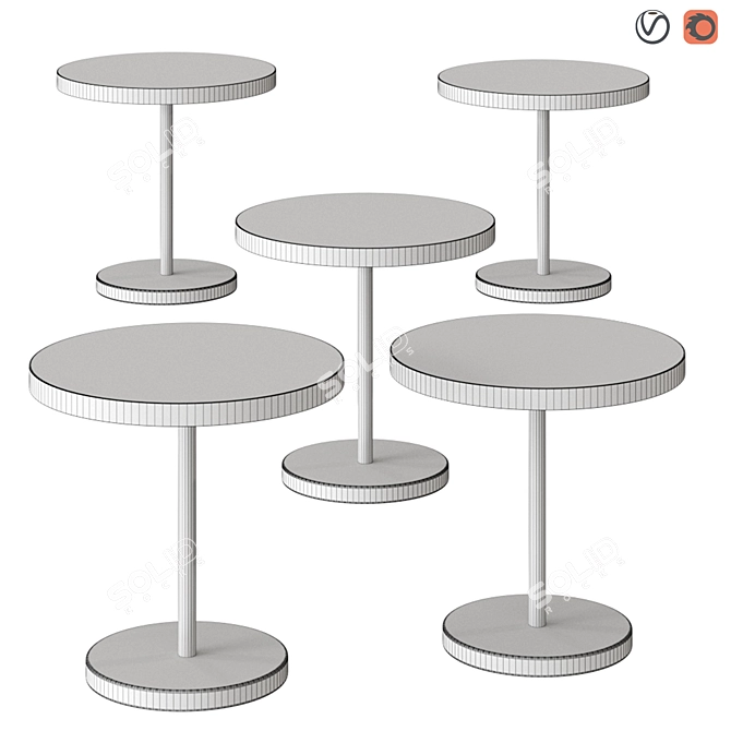 René Bistrot: Round Marble Table 3D model image 2