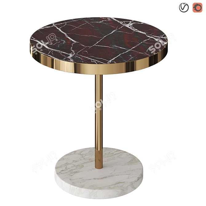 René Bistrot: Round Marble Table 3D model image 3