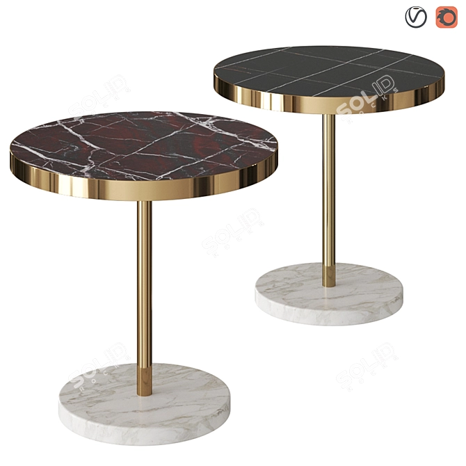 René Bistrot: Round Marble Table 3D model image 4