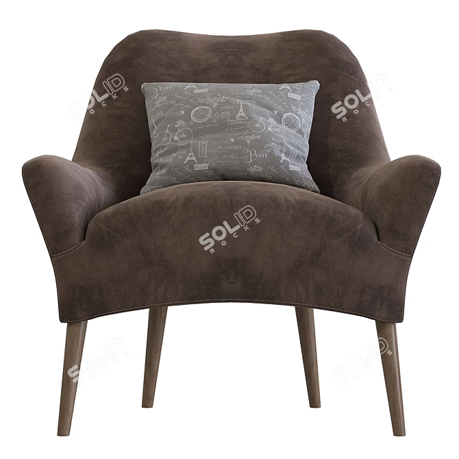 Elegant Danielle Armchair 3D model image 2