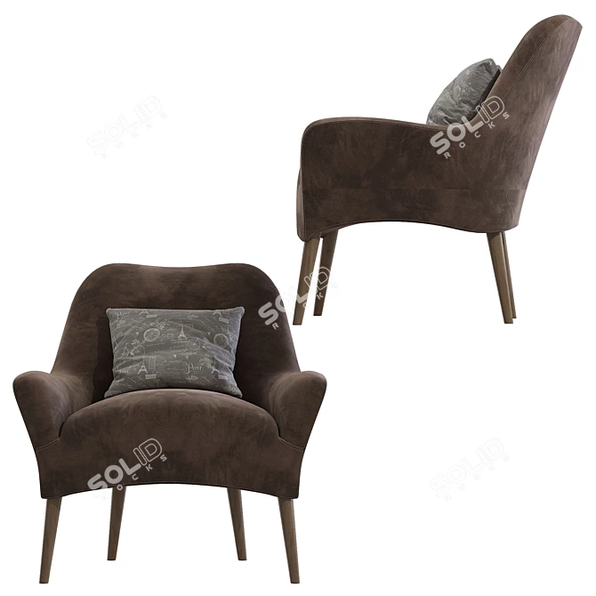 Elegant Danielle Armchair 3D model image 3