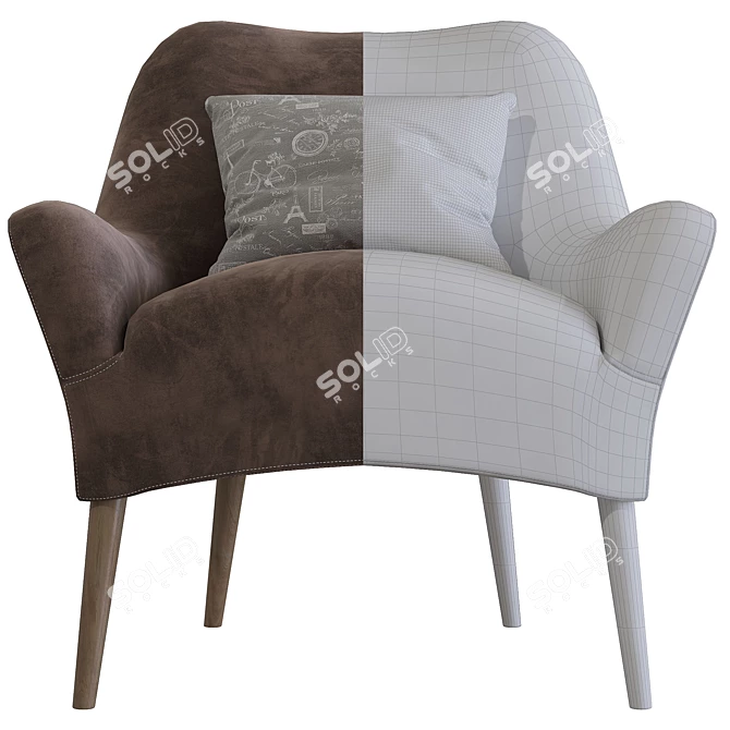 Elegant Danielle Armchair 3D model image 4