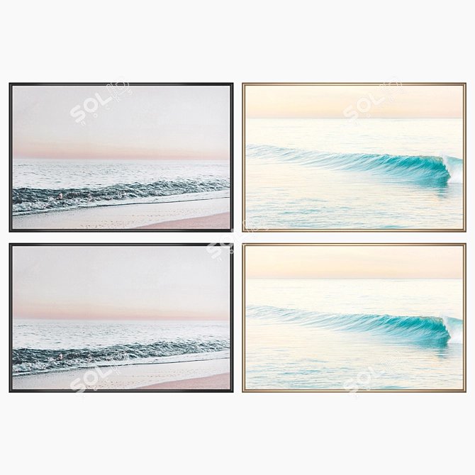 Wall Paintings Set  Variety of Frames and High-Quality Models 3D model image 2