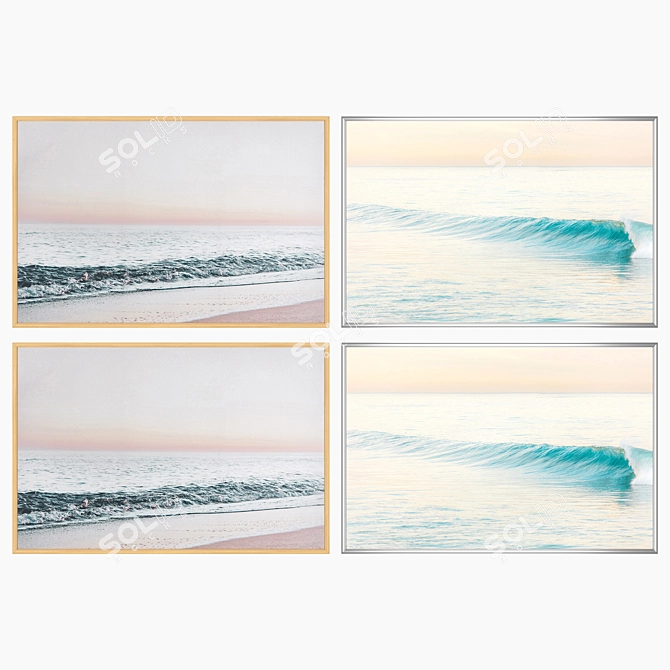 Wall Paintings Set  Variety of Frames and High-Quality Models 3D model image 3