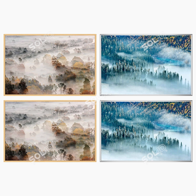 Modern Wall Paintings Set 3D model image 3