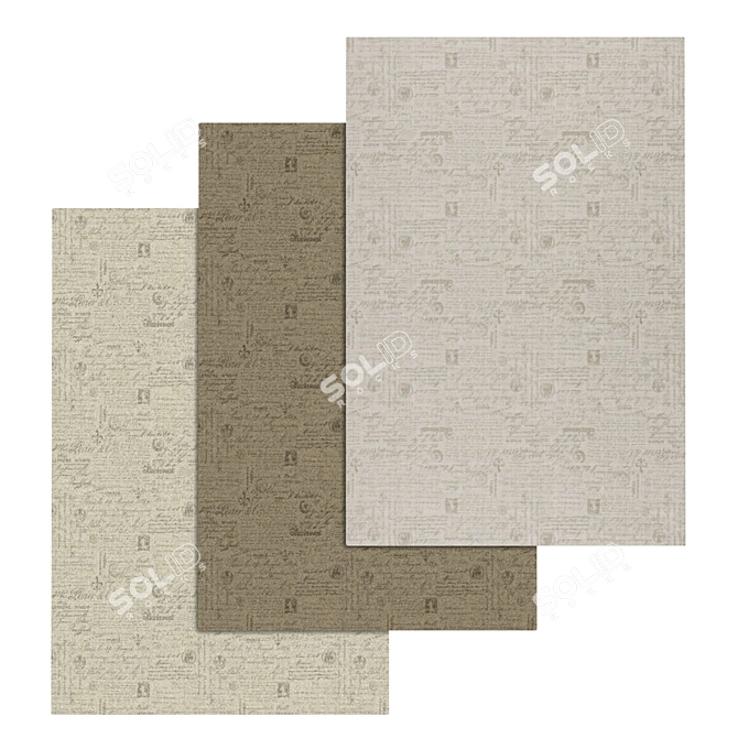 Luxury Carpet Set: High Quality Textures 3D model image 1