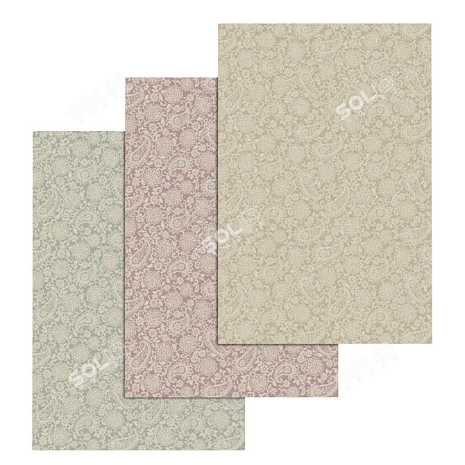 Premium Carpets Set: 3 High-Quality Variants 3D model image 1