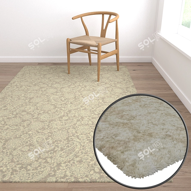Premium Carpets Set: 3 High-Quality Variants 3D model image 5