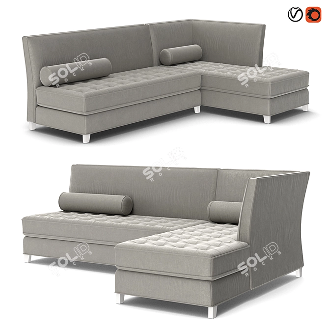 Rustic Modern Rylin Lounge Set 3D model image 1