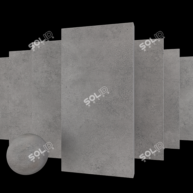 Concrete Core Anthracite: Multi-Texture Wall and Floor Set 3D model image 1