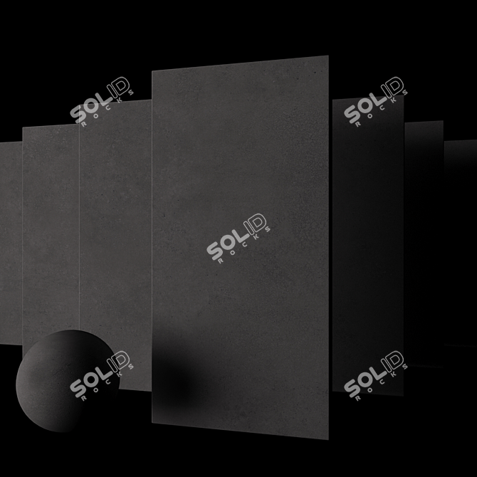 Concrete Core Anthracite: Multi-Texture Wall and Floor Set 3D model image 2
