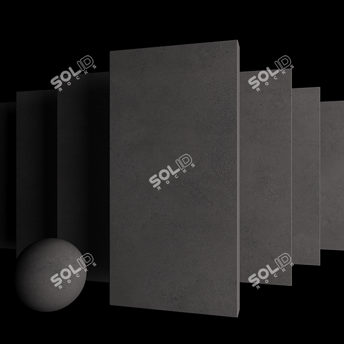 Concrete Core Anthracite: Multi-Texture Wall and Floor Set 3D model image 3