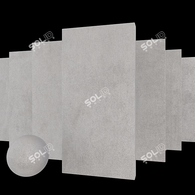 Savoy Gray Concrete Set: Multi-textured 60x120 cm Tiles 3D model image 1