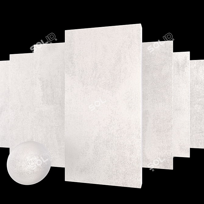 Savoy White Concrete Set: High-Quality Textures 3D model image 1