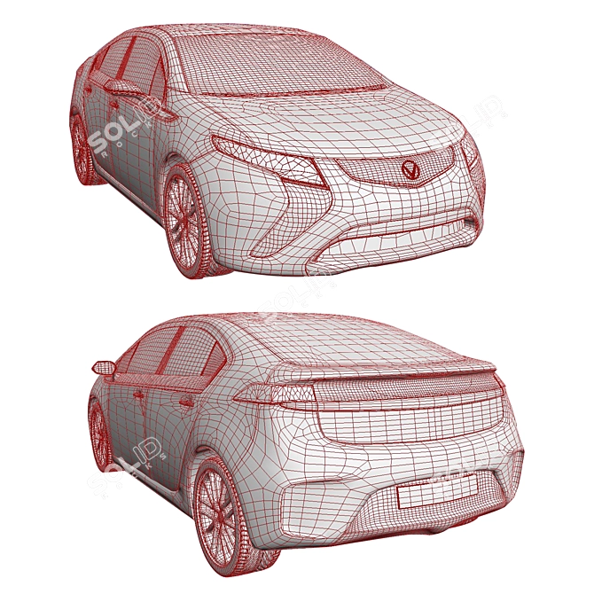 VinFast Poly Car: Sleek & Compact 3D model image 4