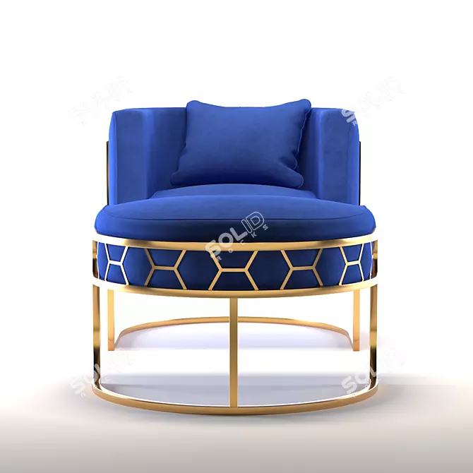 Brass Alveare Tub Chair: Sleek Design 3D model image 2