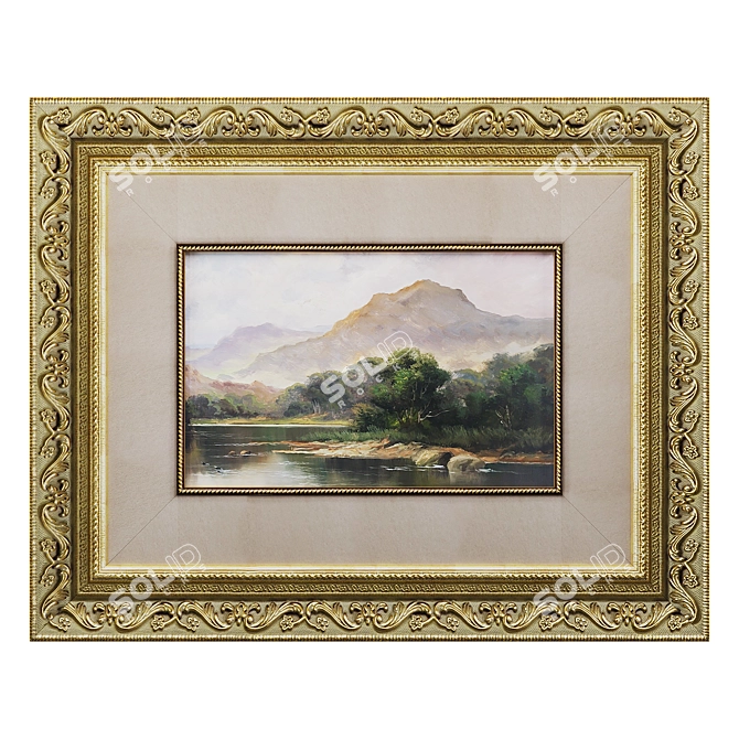 Classic Framed Artwork 3D model image 1