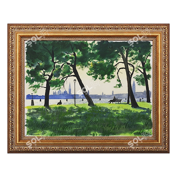 Classic Framed Artwork 3D model image 1