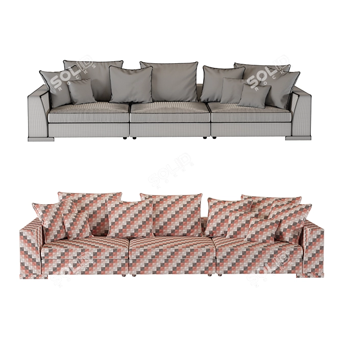 Modern Flexform Sofa: Sleek Design, Premium Comfort 3D model image 3