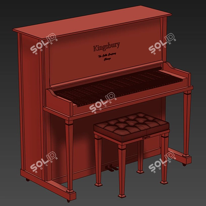Classic Kingsbury Piano Set 3D model image 5