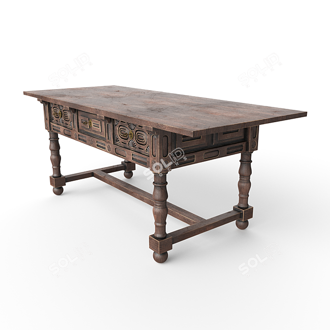 Elegant Vintage Console: Timeless Charm 3D model image 2