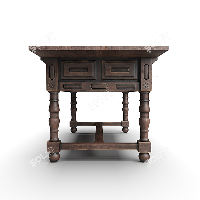 Elegant Vintage Console: Timeless Charm 3D model image 3