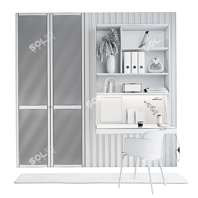 Modern Home Office Set 3D model image 4