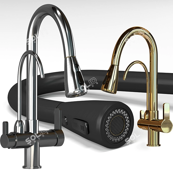 Vidric Deck: Stylish Filtered Faucet 3D model image 1