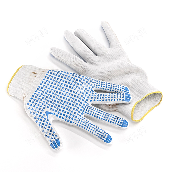 Dirt-Textured Work Gloves 3D model image 1