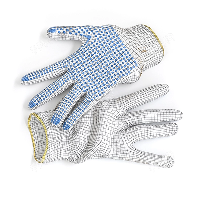 Dirt-Textured Work Gloves 3D model image 3