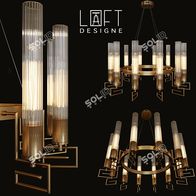 Modern Loft Designe 8705: Contemporary 12-Light Pendant 3D model image 1